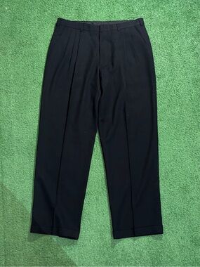City Streets Black Pleated Dress Trousers